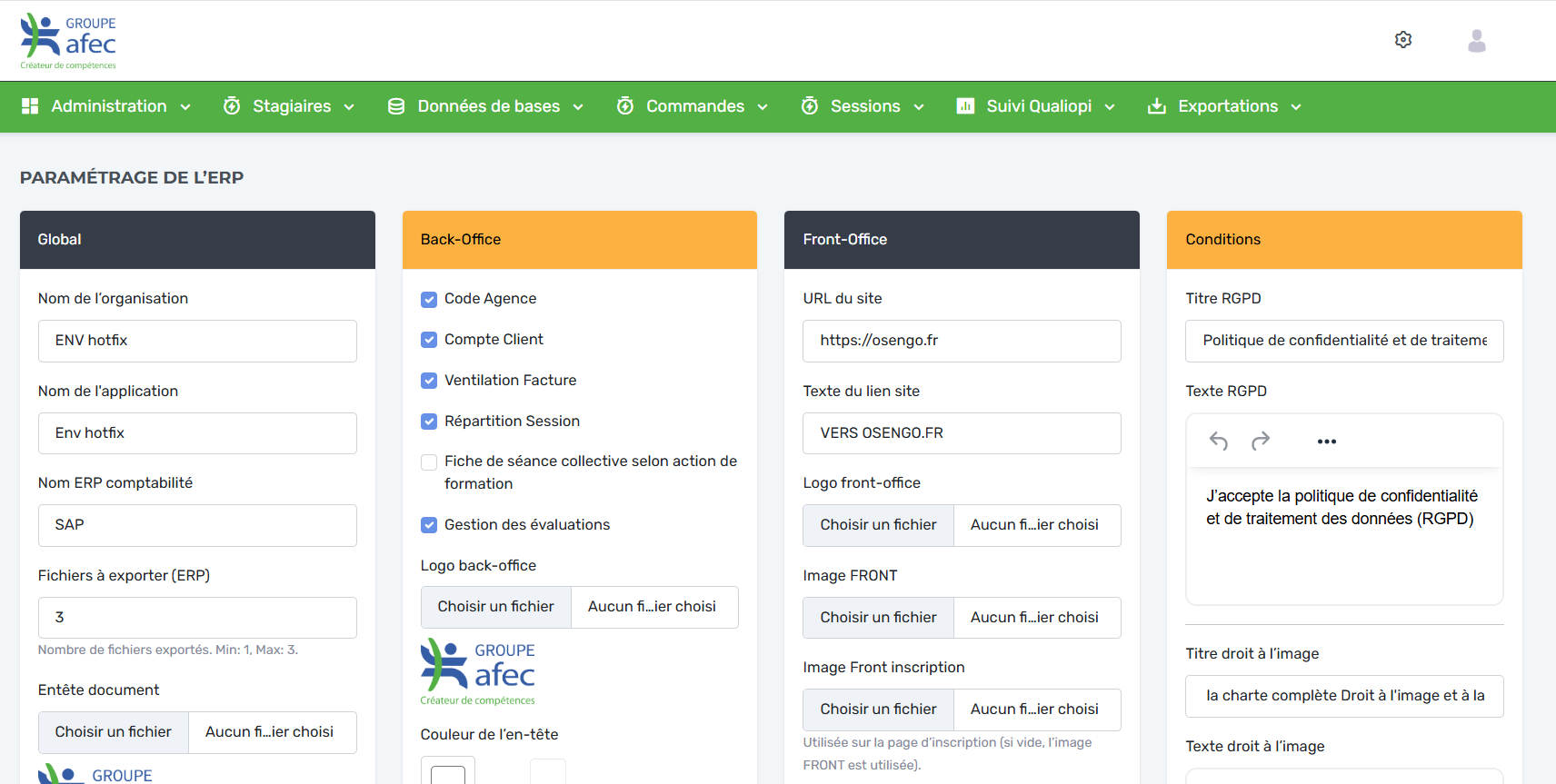 AFEC-et-Moi ERP platform
