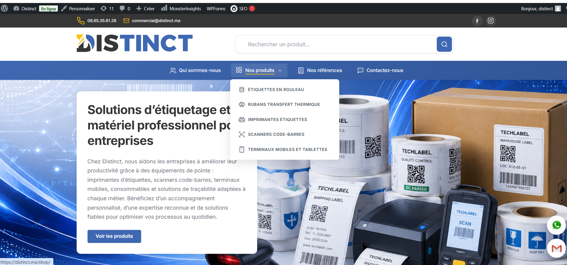 Distinct.ma corporate website